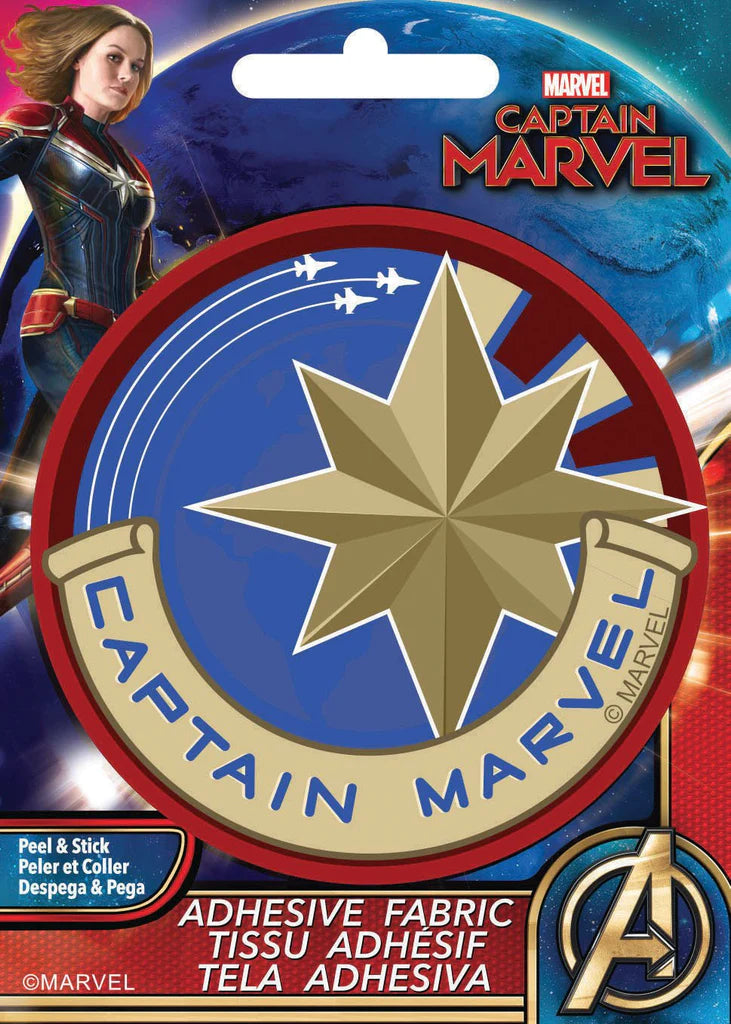 Marvel Comics Captain Marvel Adhesive Fabric 3 in/ 7.62 cm Badge