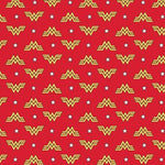 Wonder Woman WW84 Logo and Stars Fabric, Camelot