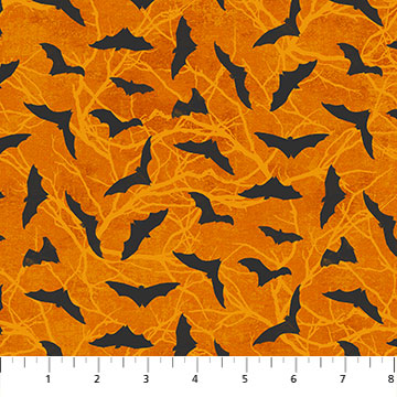 Bats Black Cat Capers Fabric, Northcott