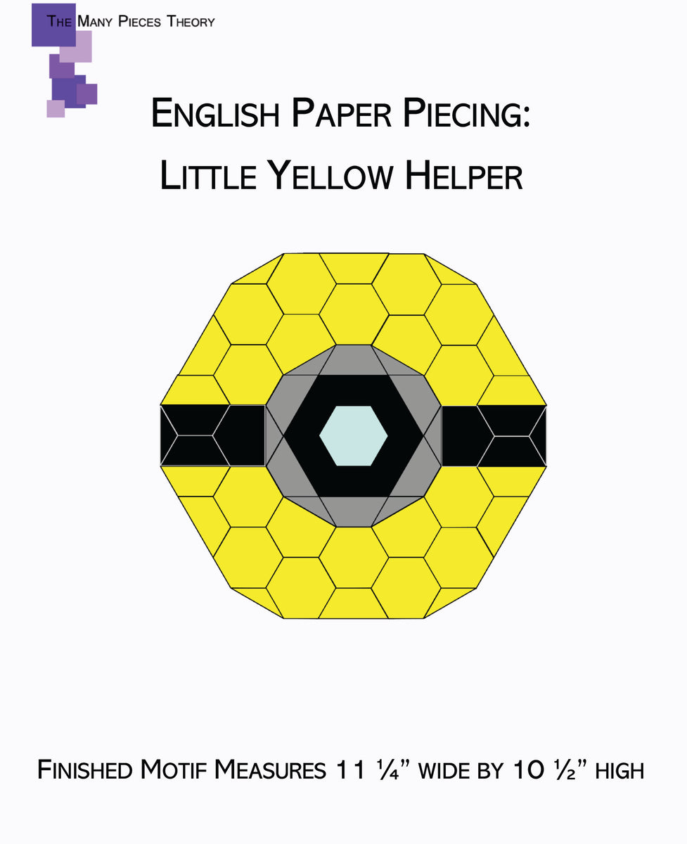 English Paper Piecing: Little Yellow Helper Pattern Only PDF – Quiltoni