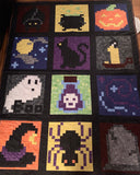 Pixelated Halloween Quilt a Long: A 12 Block Halloween Themed Quilt Pattern PDF