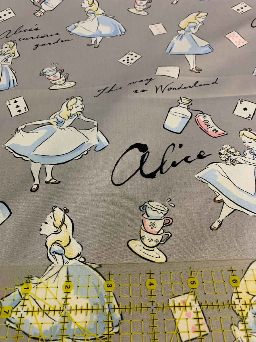 Alice In Wonderland Sketch Disney Cotton Fabric