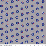 Outer Space by Nasa Logo Toss Gray Fabric , Riley Blake
