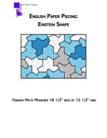 English Paper Piecing: Einstein Shape Pattern Only PDF