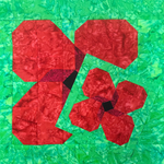 Poppy Block in 2 sizes 9 inch and 18 inch - PDF Pattern
