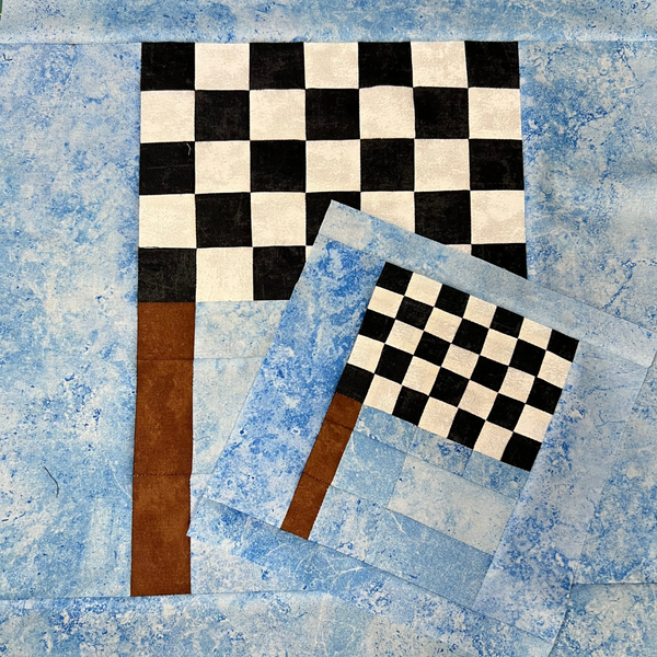 Racing Flag Block in 2 sizes 9 inch and 18 inch - PDF Pattern