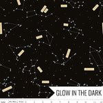 Outer Space by Nasa Constellations Black Glow in the Dark Fabric , Riley Blake