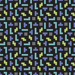 80s Arcade Collection Tetris Dark Fabric, Camelot
