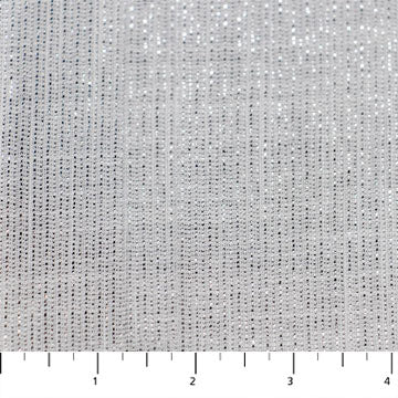 Lurex Woven White & Silver Fabric, Northcott
