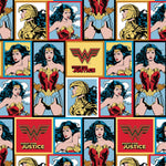 Wonder Woman WW84 Blocks Fabric, Camelot