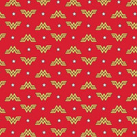 Wonder Woman WW84 Logo and Stars Fabric, Camelot