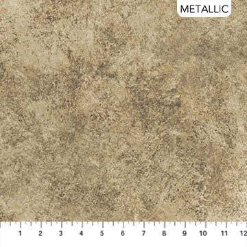 Heavy Metal Stonehenge Gold Rough Metal Fabric, Northcott