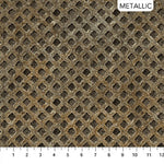 Heavy Metal Stonehenge Gold Metal Grid Fabric, Northcott