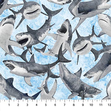Shark Attack Fabric, Northcott