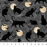 Cats Chasing Black Cat Capers Fabric, Northcott