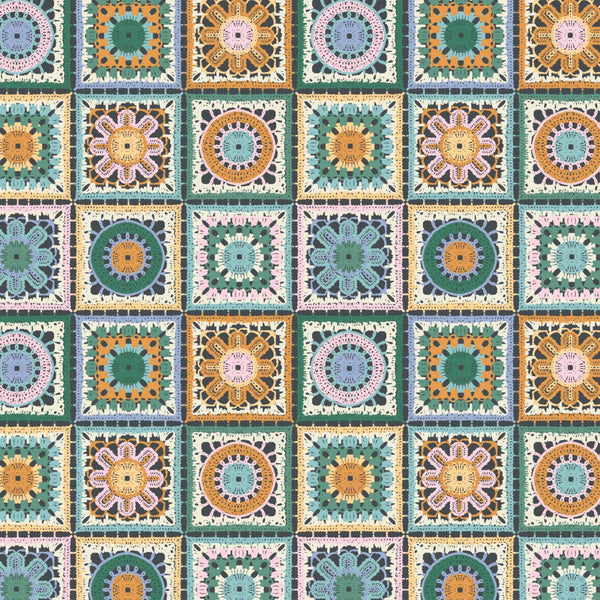 Not Your Granny's Squares Afghan Tiles Fabric, Camelot