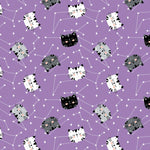 Having Fun Purple Kitten Constellations Fabric, Camelot