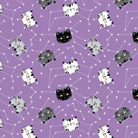 Having Fun Purple Kitten Constellations Fabric, Camelot