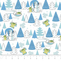 Baby Yoda Snow Day Fabric, Camelot