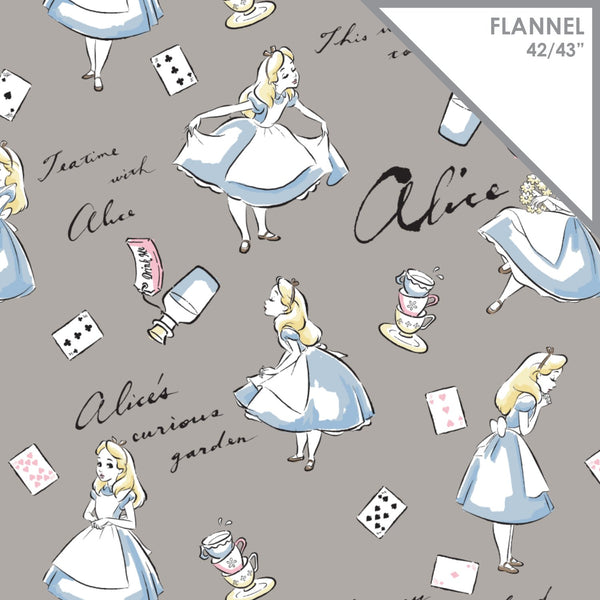 Alice in Wonderland Flannel Fabric, Camelot
