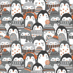 Cozy Penguin Stack Fabric, Camelot