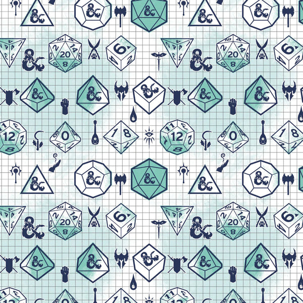 Dungeons & Dragons Grid Blue Fabric, Camelot