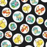 Pokemon Large Black Circles Fabric, Robert Kaufman