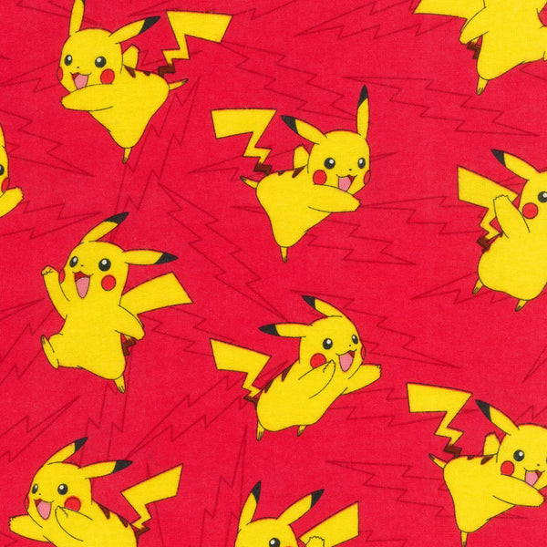 Pokemon Red Flannel Fabric, Robert Kaufman