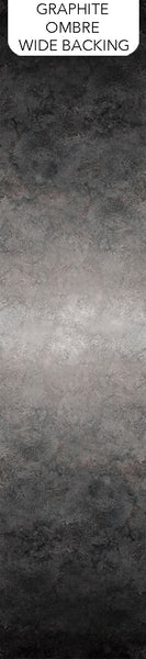 Stonehenge 108" Wide Backing Graphite Fabric Ombre, Northcott B39433-95