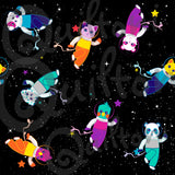Group in Spaaace (12"x12" size) fabric from Animals in Spaaace Collection 60 inches WIDE!