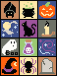 Pixelated Halloween Quilt a Long - Assembly