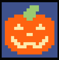 Pixelated Halloween Quilt a Long Block 3 - Pumpkin