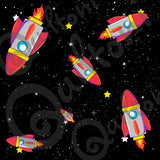Rockets in Spaaace fabric from Animals in Spaaace Collection 60 inches WIDE!