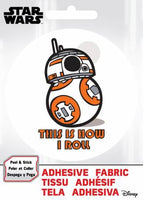 Star Wars - SW BB-8 How I Roll - Adhesive Fabric 3 in/ 7.62 cm Badge