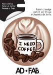 Sippin with Besties- Coffee- Adhesive Fabric 3 in/ 7.62 cm Badge
