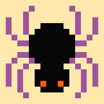 Pixelated Halloween Quilt a Long Block 11 - Spider
