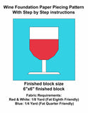 Wine Foundation Paper Piecing Pattern PDF
