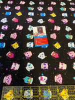 Heads in Spaaace fabric from Animals in Spaaace Collection 60 inches WIDE!