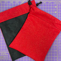 Red with Gold Glitter Dice Bag
