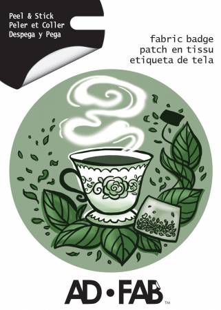 Sippin with Besties- Tea - Adhesive Fabric 3 in/ 7.62 cm Badge
